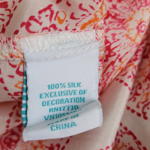 Calypso St. Barth Target Silk Blouse Crochet Pink Medallion Women Medium - Picture 13 of 13